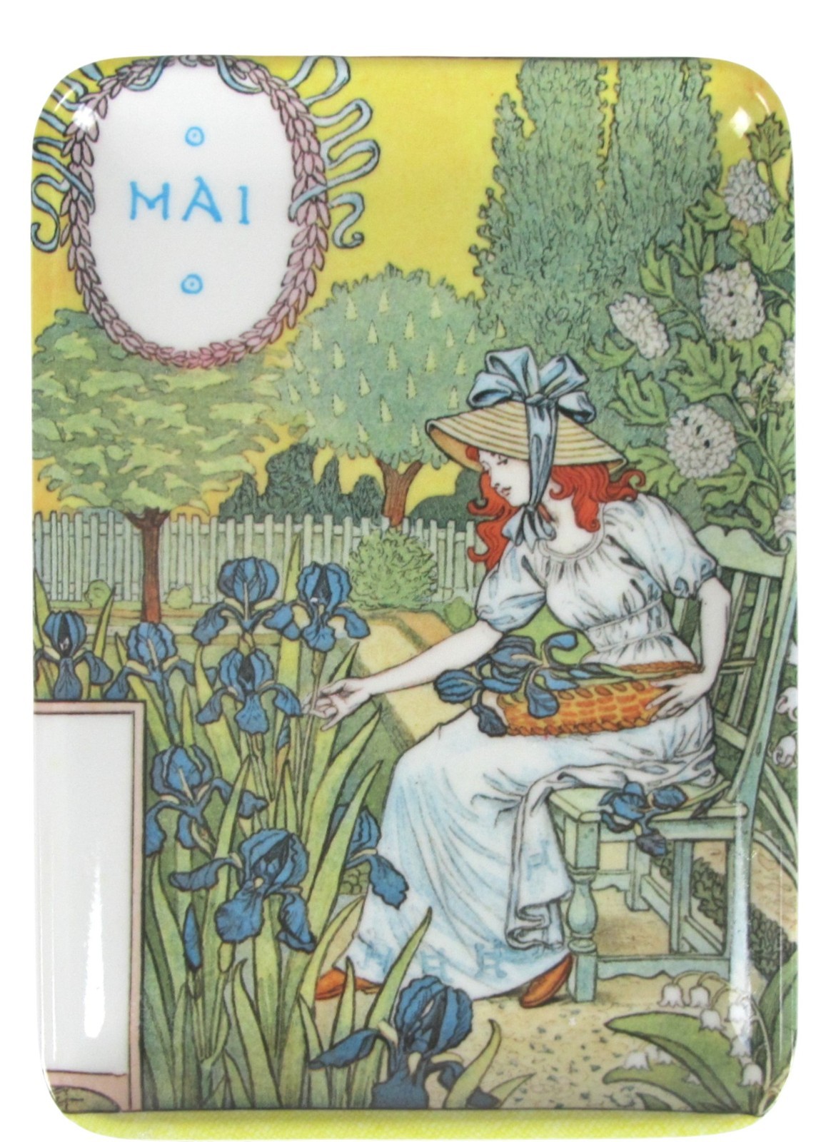 Melamine Tray Vtg Ladies of the Month French Eugene Grasset Art Nouveau MAY
