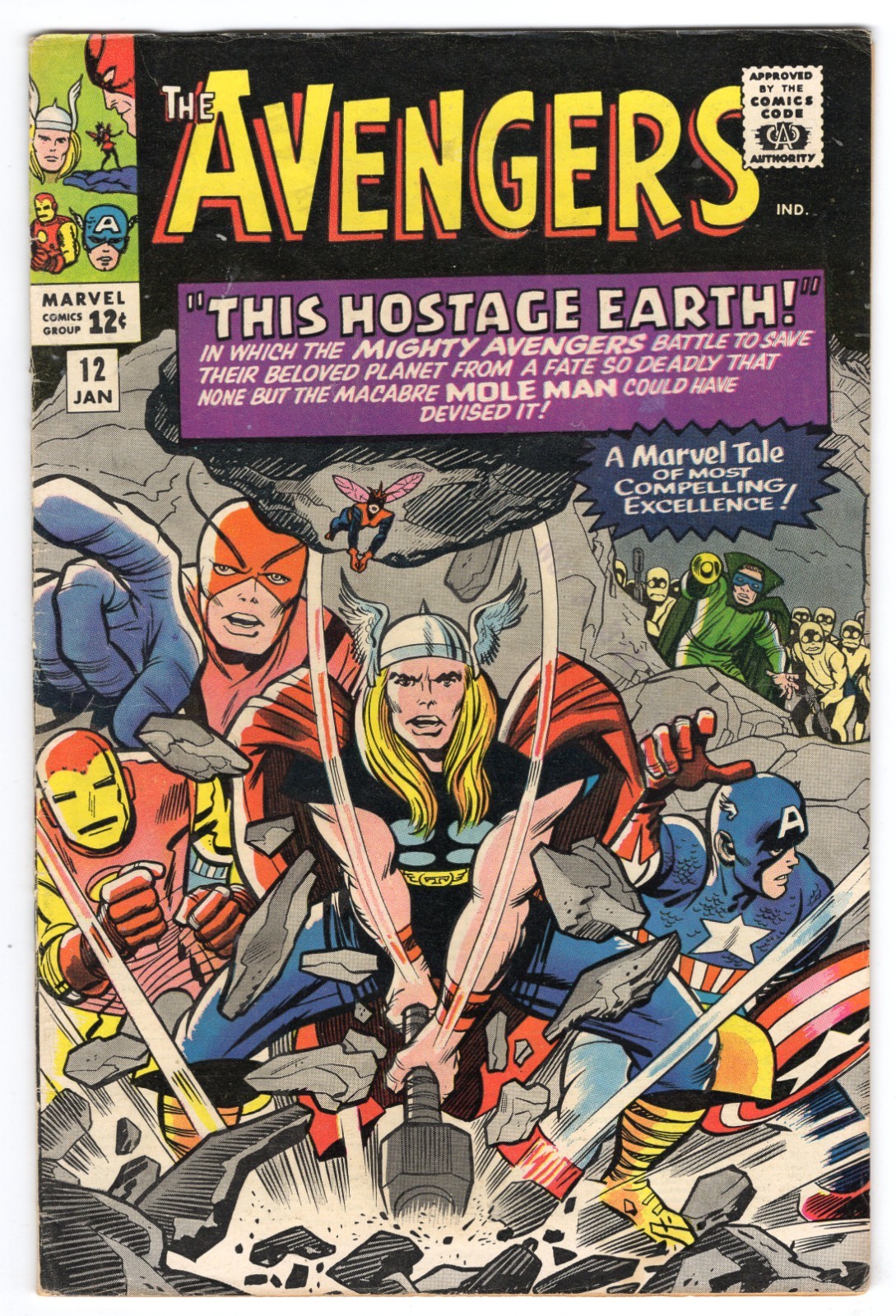 Avengers 12 1965 Marvel Comics VG+ 4.5 Captain America Iron Man Wasp Thor