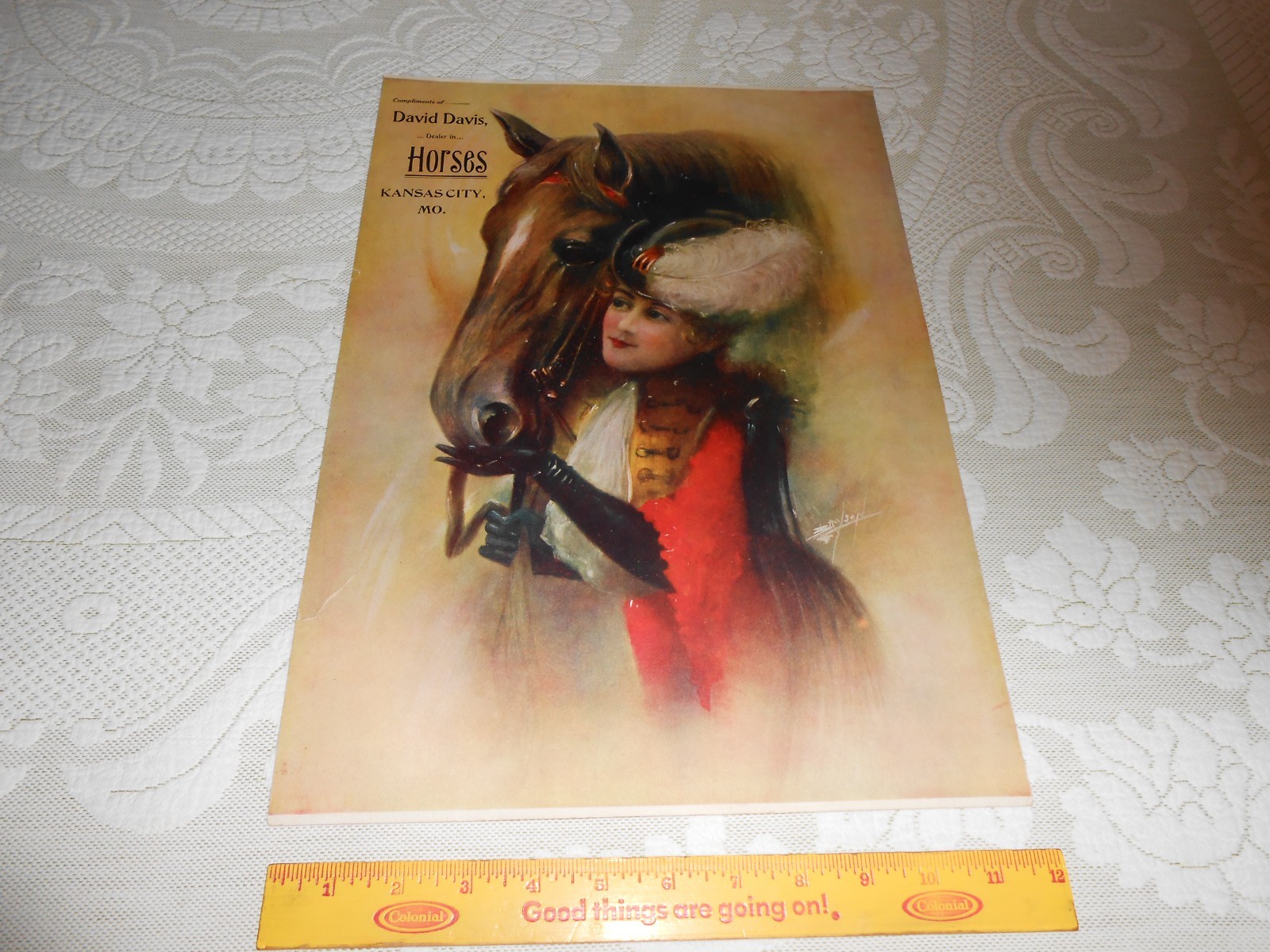 Original Lithograph Advertising Poster Early 1900\'s Horses Kansas City Missouri