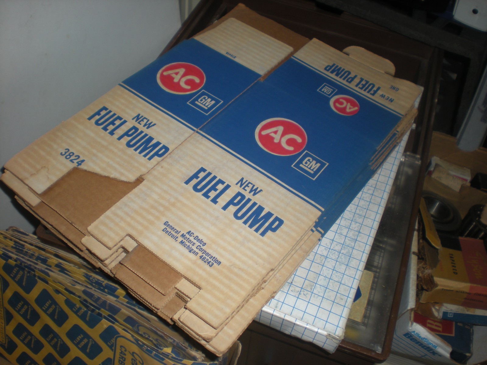 1 LOT OF 6 Vintage A-C NEW FUEL PUMP Empty Store Box Auto Parts 10
