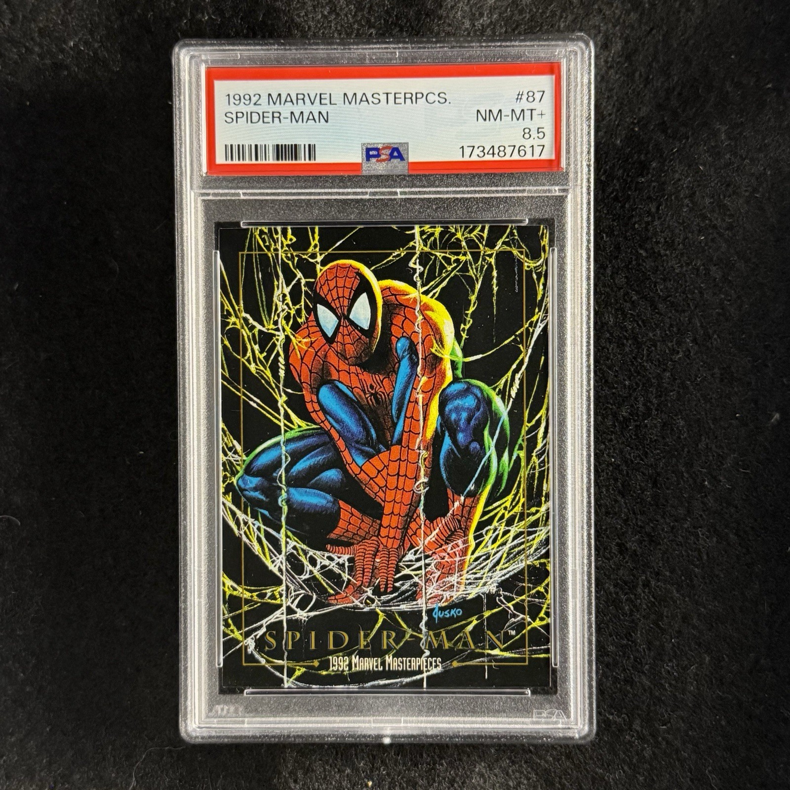 Spider-Man 1992 Marvel Masterpieces #87 PSA 8.5 Joe Jusko