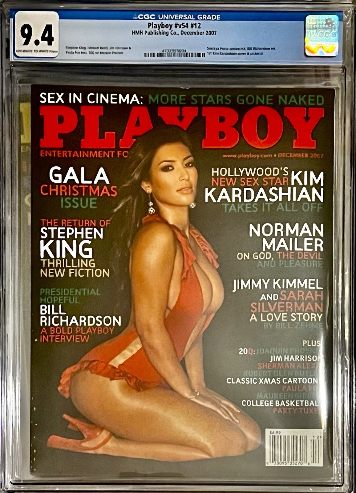 CGC 9.4 NM Playboy #v54 #12 1st Kim Kardashian Cover HMH Publishing Co. Dec 2007 CGC 9.4 NM Playboy #v54 #12 1st Kim Kardashian Cover HMH Publishing Co. Dec 2007