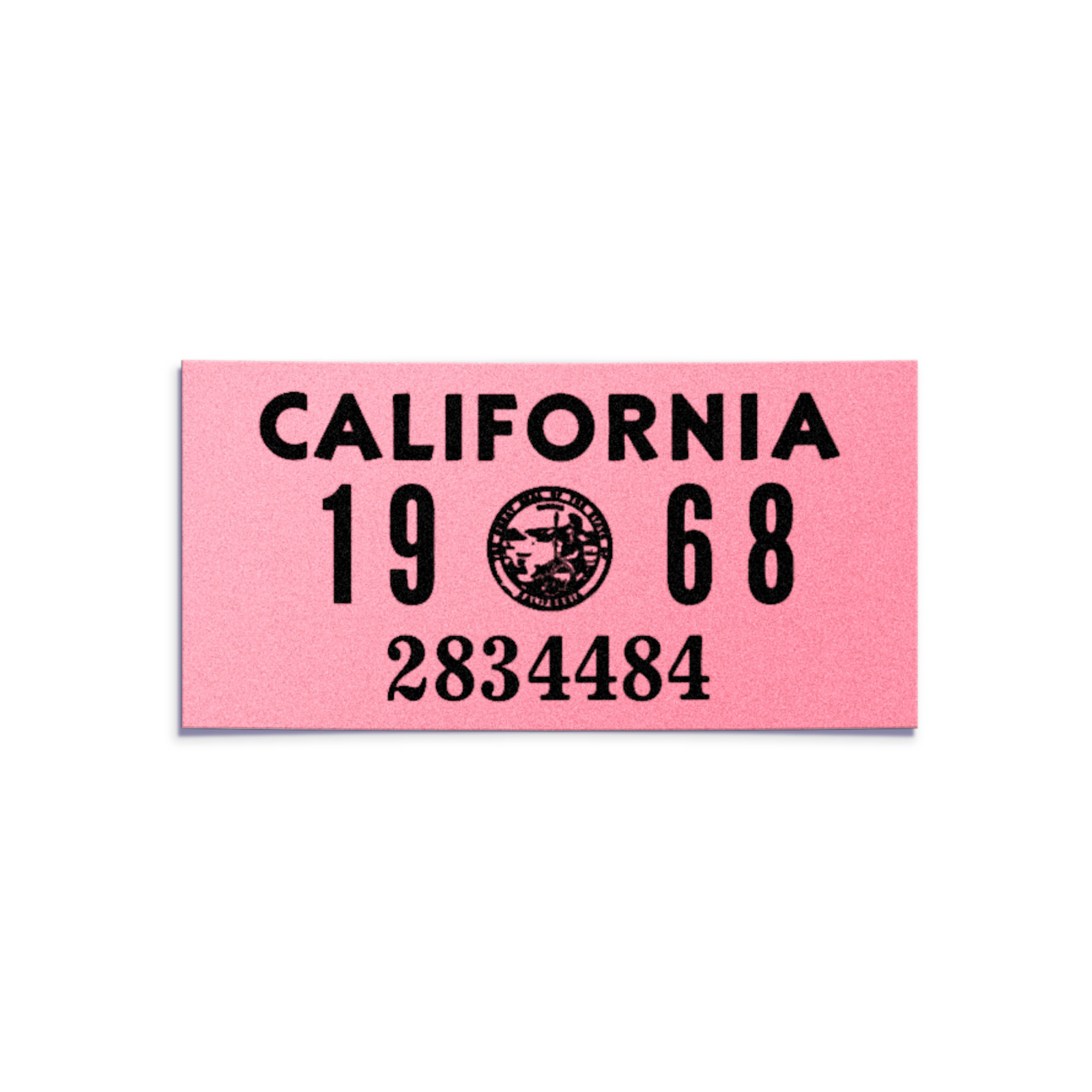 1968 California License Plate Year Sticker - YOM - CA DMV Registration Tab