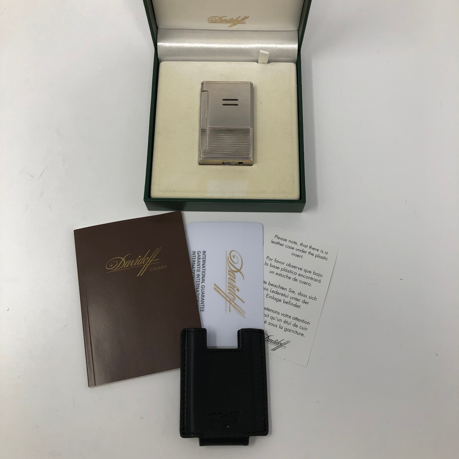 AUTHENTIC NOS Davidoff S.T Dupont Palladium Cigar Lighter Jetflame Box Brushed