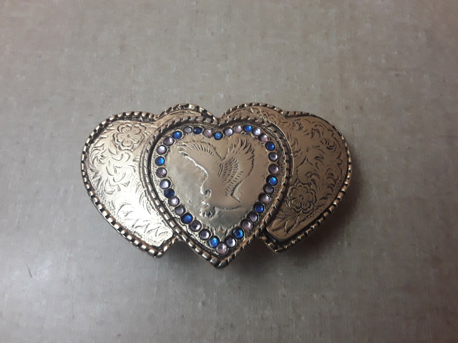 Belt Buckle Triple Heart Eagle 