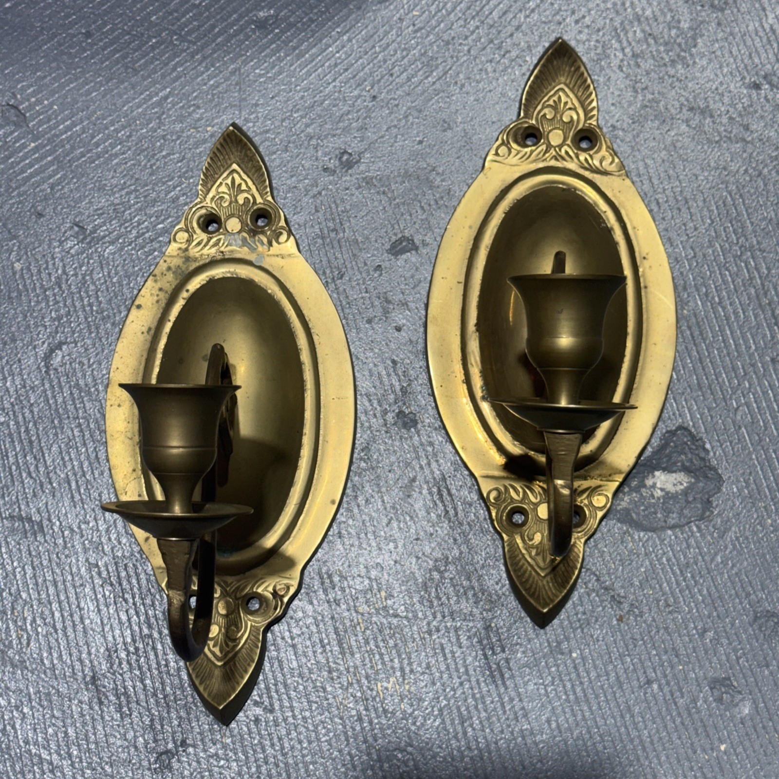 Vintage Victorian Style Solid Brass Wall Candle Sconces