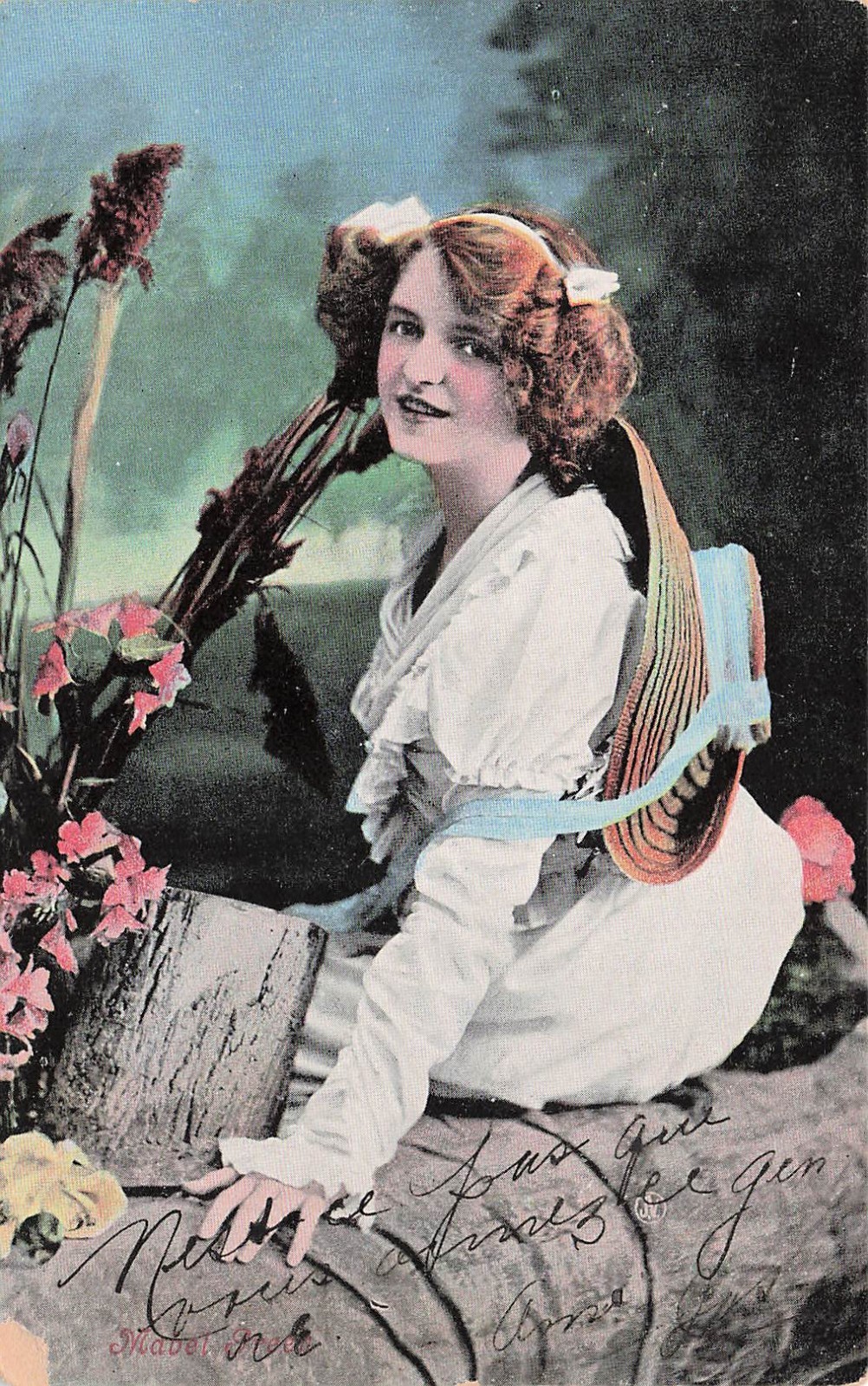 Mabel Green Edwardian Actress Glamour Girl Vtg Postcard 18A