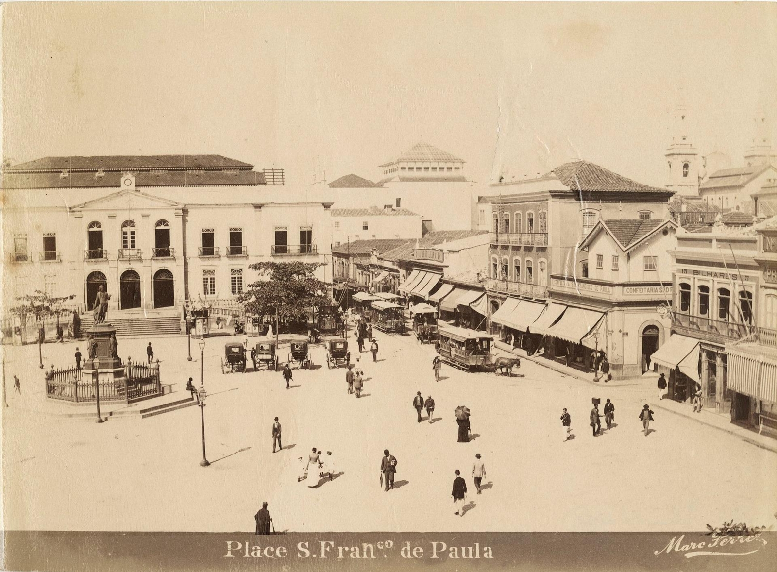 c. 1890\'s Largo de São Francisco de Paula, Rio de Janeiro Photo by Marc Ferrez