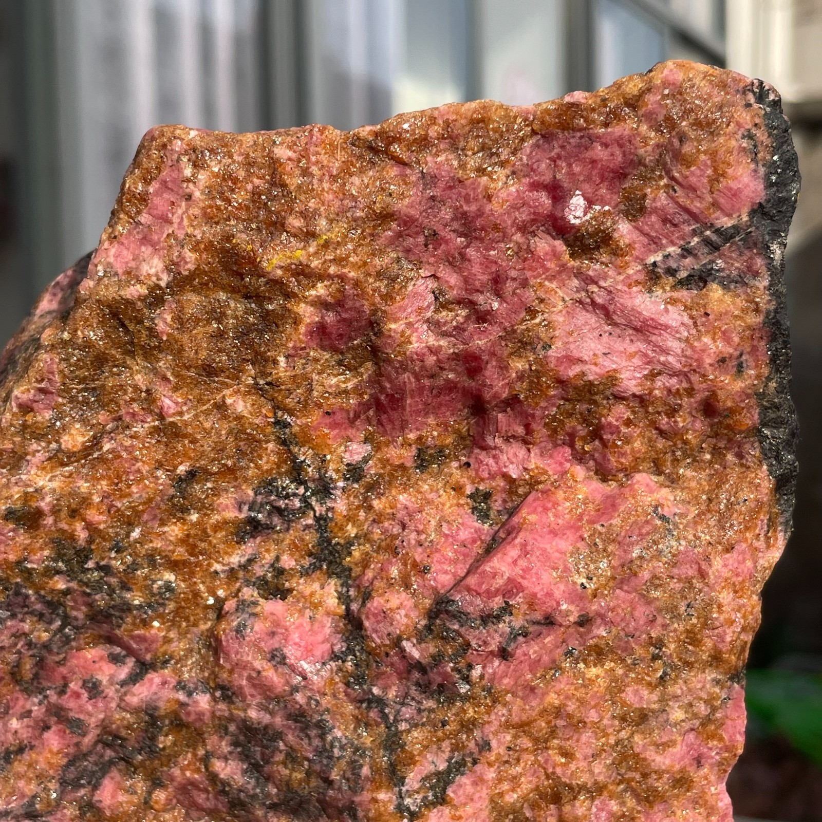 5.72lb Large Raw Ore Red Black Rhodonite Quartz Gemstone Mineral Specimen