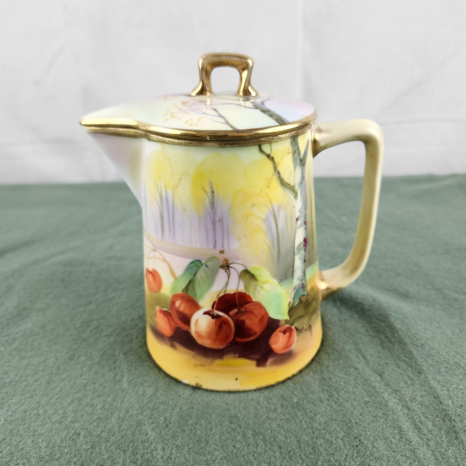 Antique Nippon Hand Painted Porcelain Milk Pitcher with Lid Morimura Bros 5 1/4\ Antique Nippon Hand Painted Porcelain Milk Pitcher with Lid Morimura Bros 5 1/4\