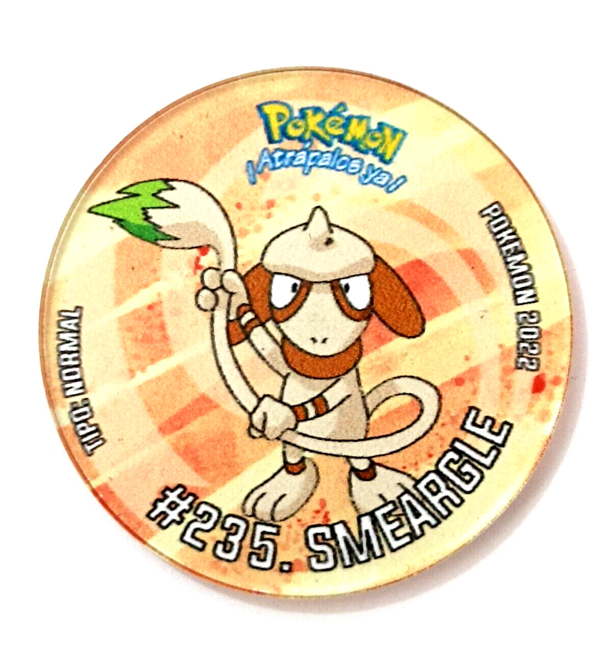 TAZO POKEMON Acrylic #235 SMEARGLE 2022 Johto PERU South America Pogs Flips