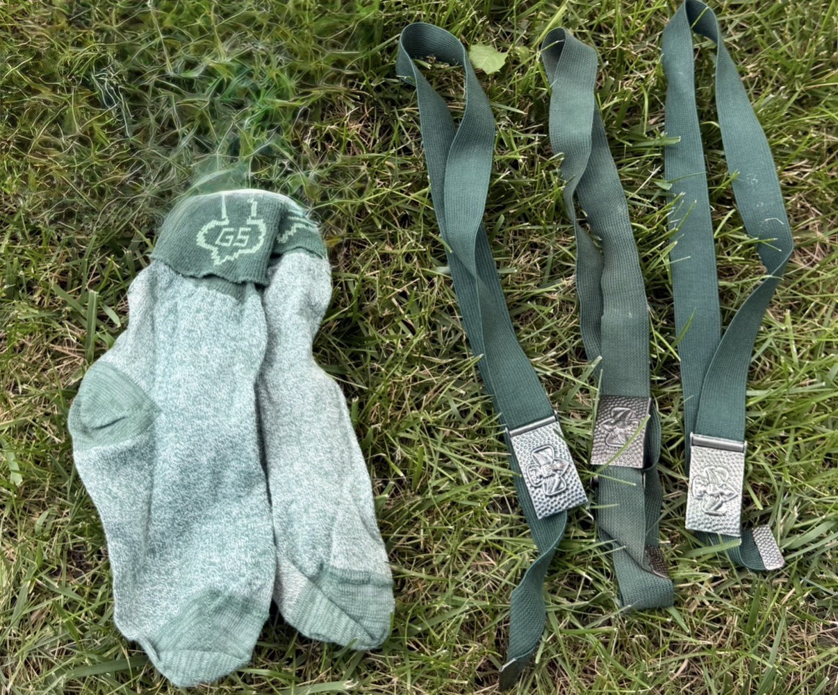 Vintage Girl Scout Uniform Sock Pair/belts 