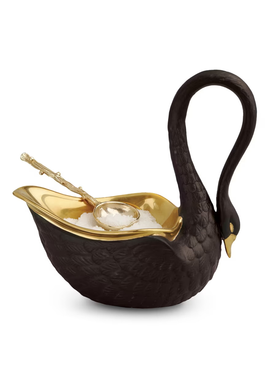 RARE NWT 100% Authentic L'Objet Porcelain Swan Salt Cellar Luxury Designer Gift