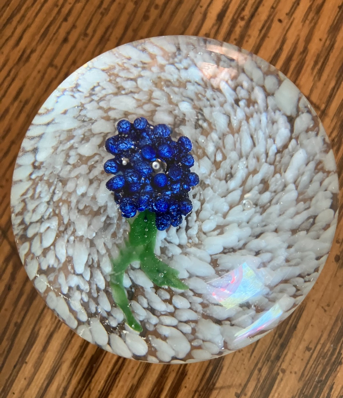 Paperweight by Award Winning Glassmaker ,Harold J Hacker, Bunch of Grapes