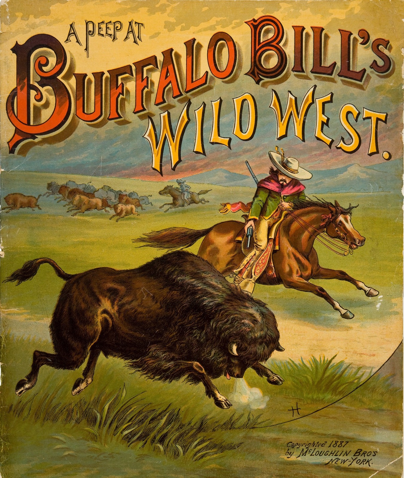 Buffalo Bill Wild West Show 1890s Vintage Poster Photo Reprint Wall Art