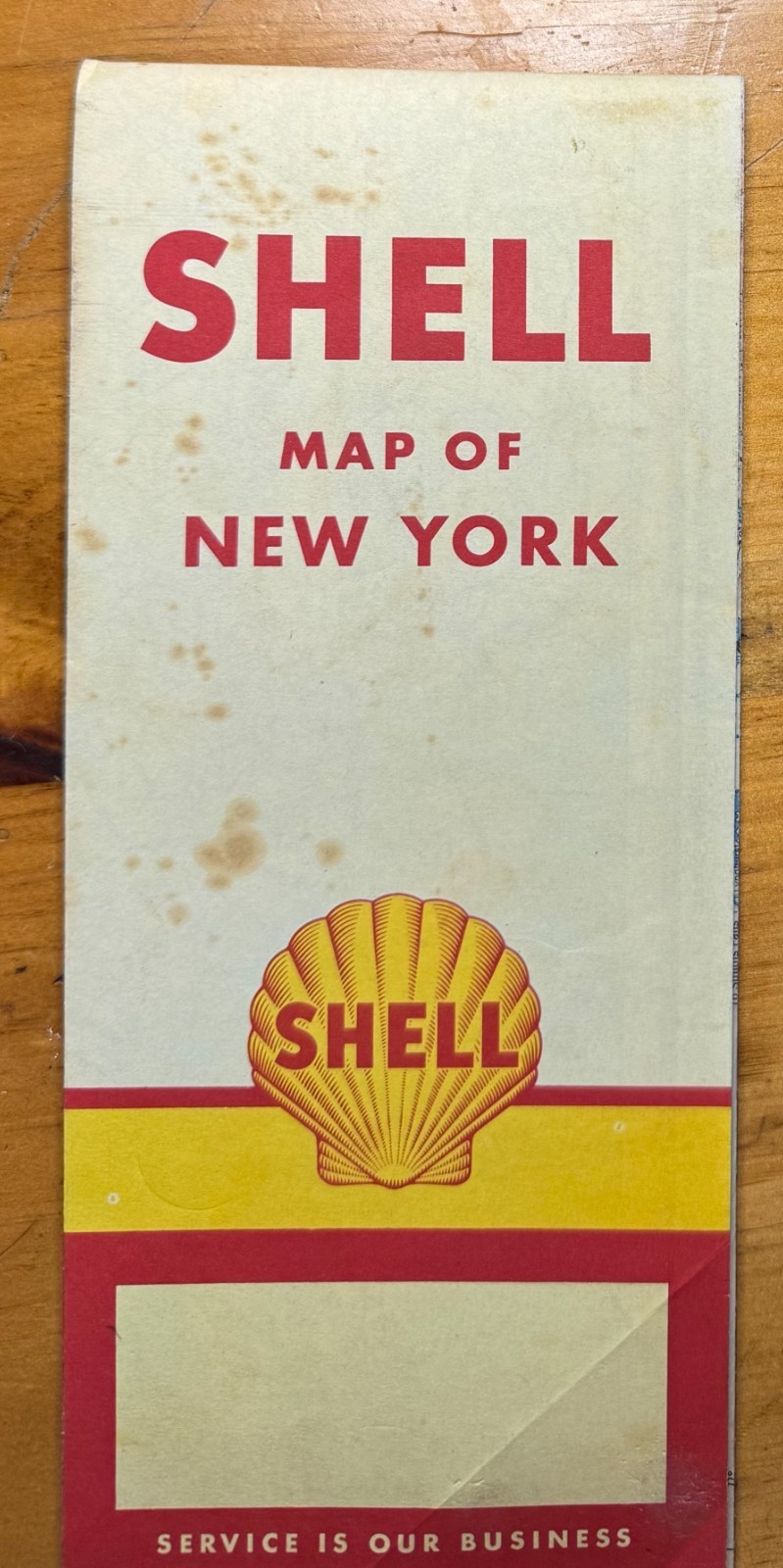 1956 Vintage Shell GAS & & Road Travel Map of NEW YORK