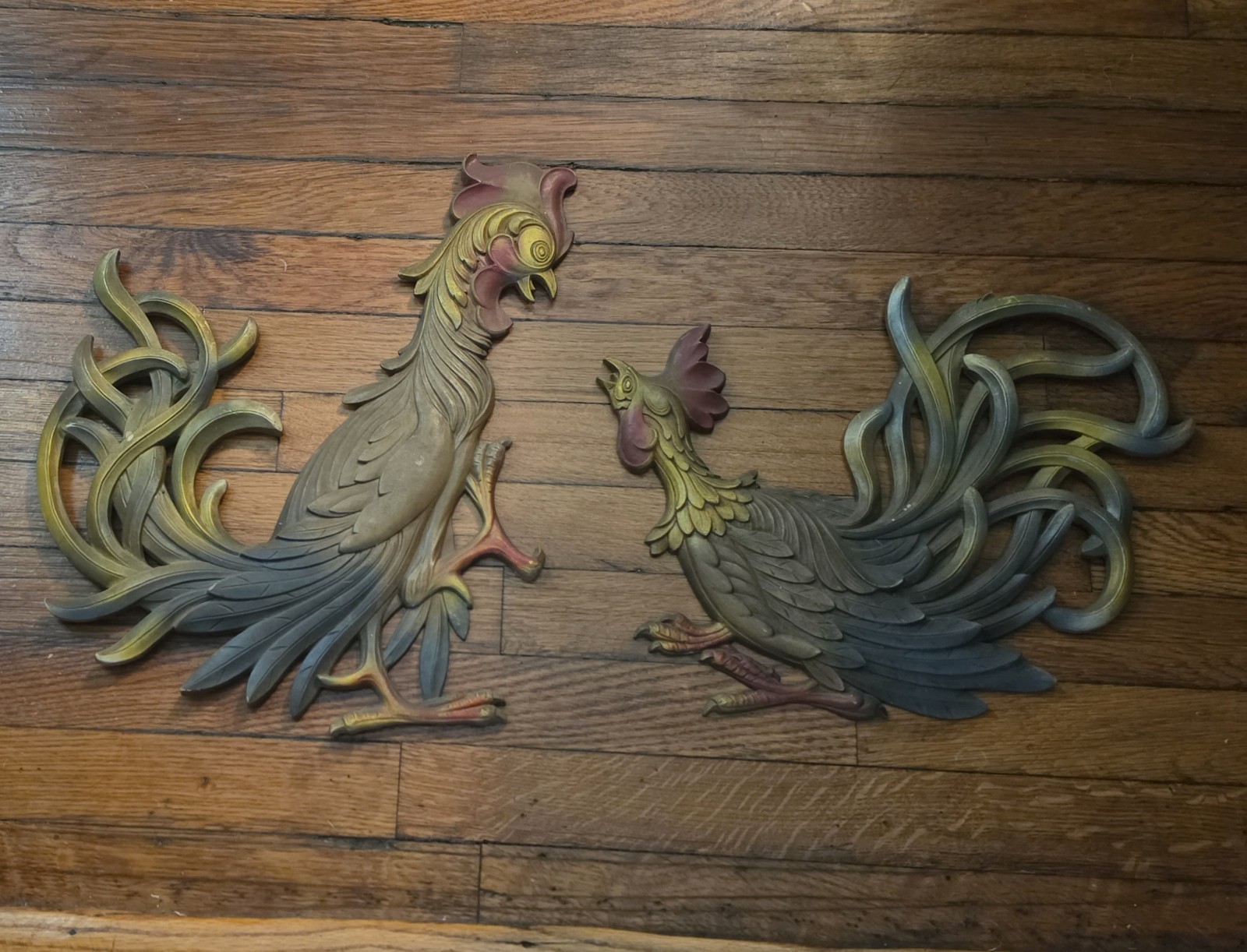*Rare* Vintage 1965 Syroco Fighting Rooster Wall Art Decor MCM Chicken