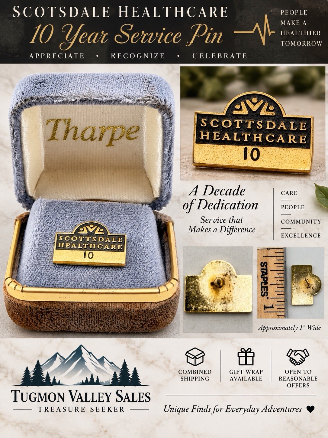 Scottsdale Healthcare 5 Year Employee Service Award Lapel Pin Arizona