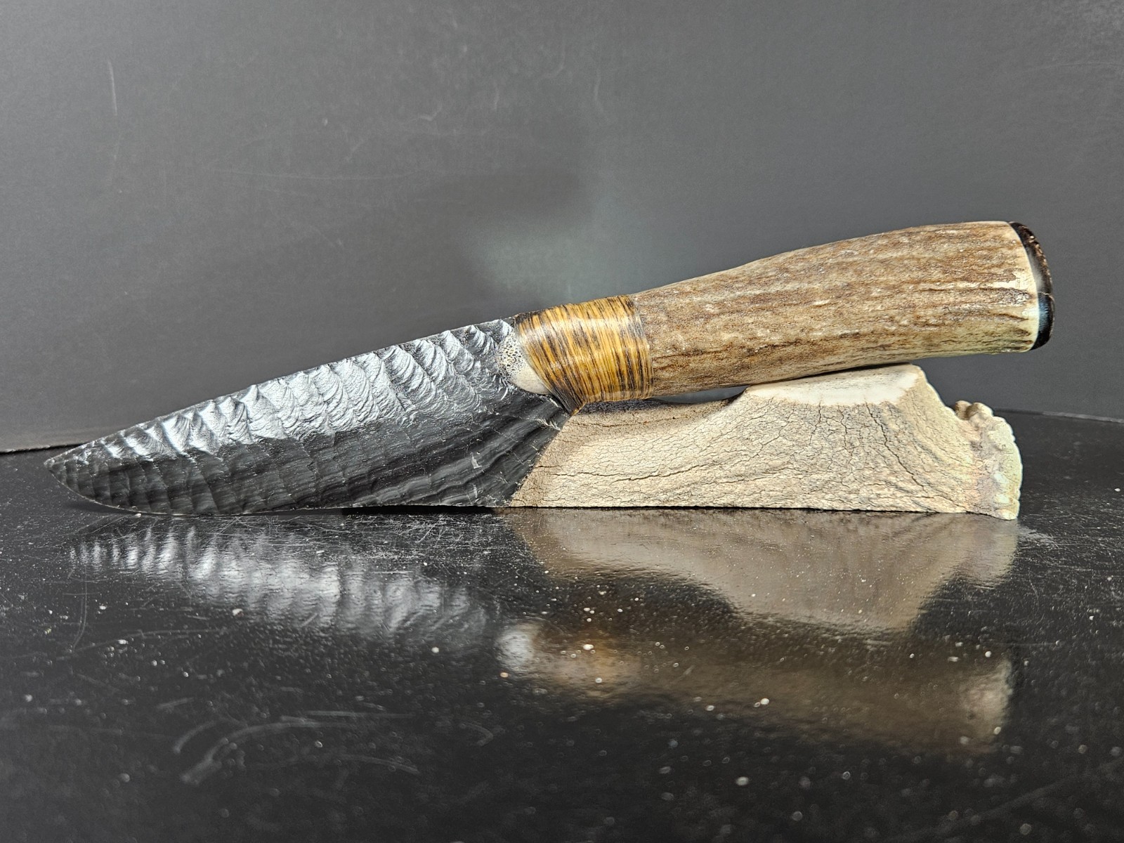PERFECT FLAKING  BEAUTIFUL SILVER SHEEN Obsidian KNIFE~Glass Buttes~Elk Buffalo