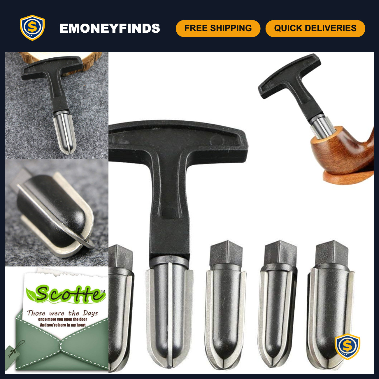 5-Piece Tobacco Pipe Reamer Tool Set & Cleaners for Efficient Pipe Maintenance 5-Piece Tobacco Pipe Reamer Tool Set & Cleaners for Efficient Pipe Maintenance