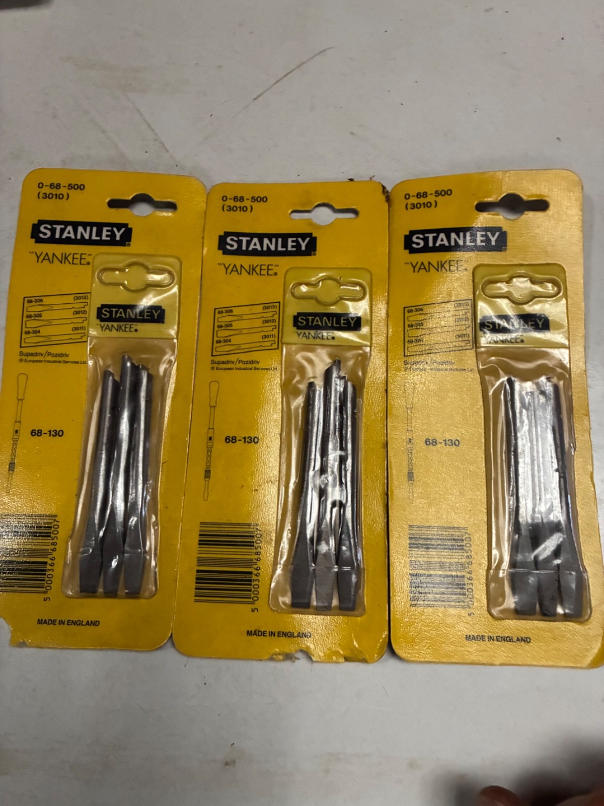 Vintage Stanley Yankee  Screwdriver bits  68-130