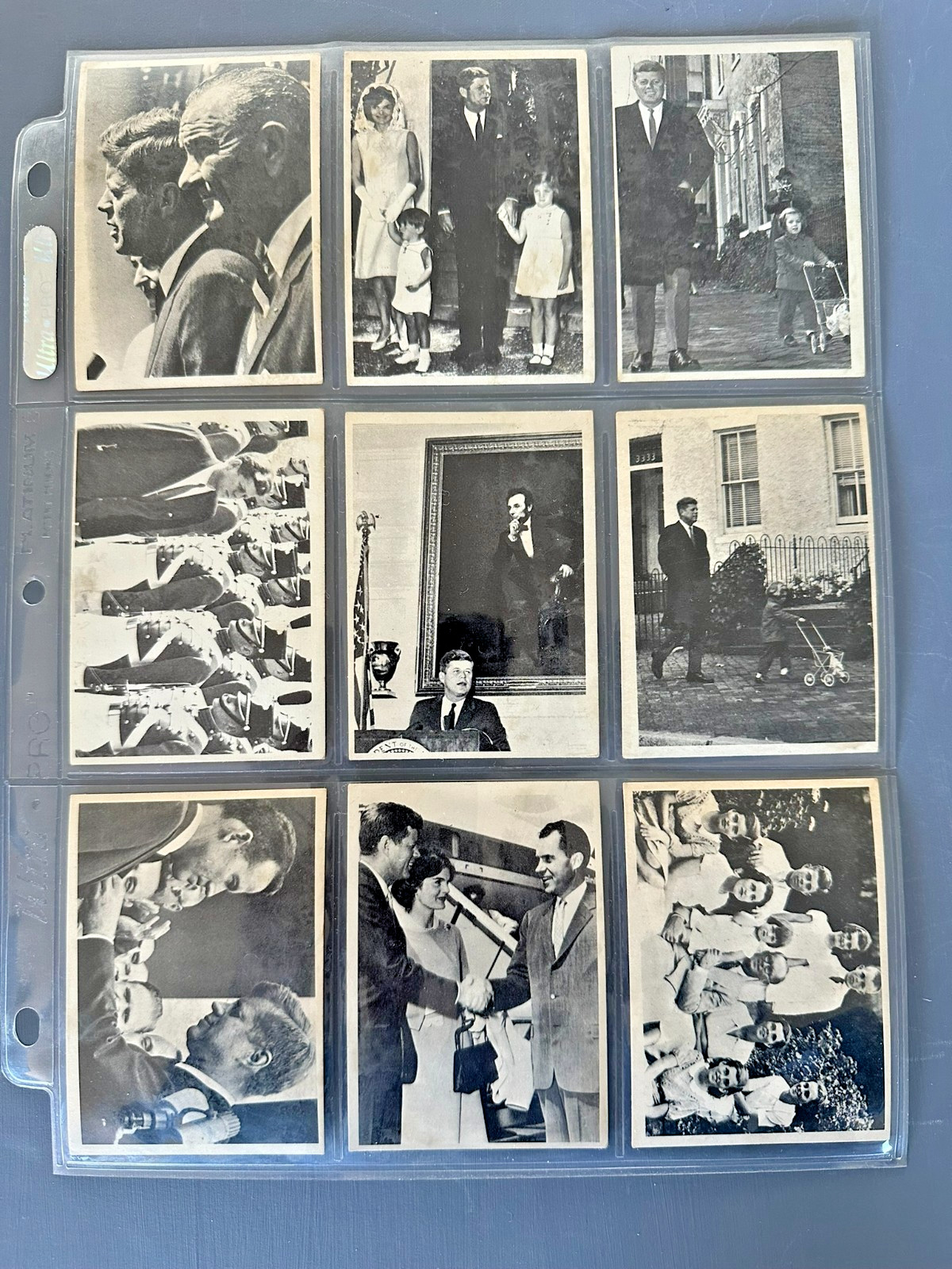 1964 John F. Kennedy JFK Complete Vintage 77 Card Set VG-Ex in UltraPro sleeves