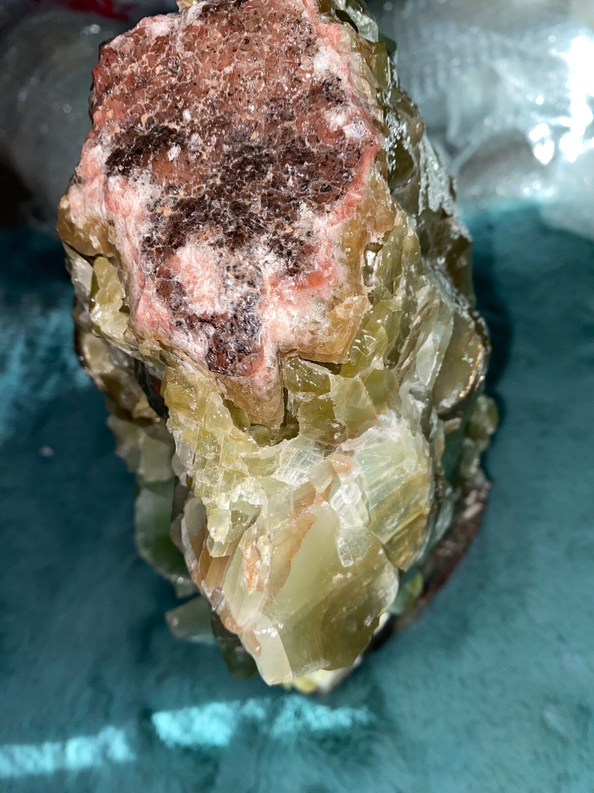 Extremely Large Sweet CALCITE Specimen 16.8 lbs. Stands alone
