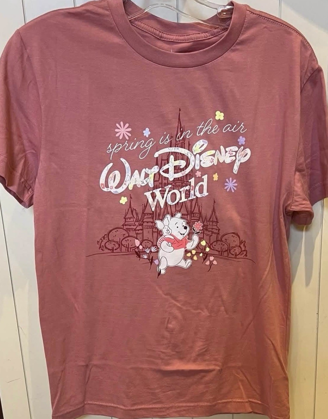 Disney Parks WDW Winnie The Pooh & Piglet Spring Pink Adult T-Shirt-2X NWT
