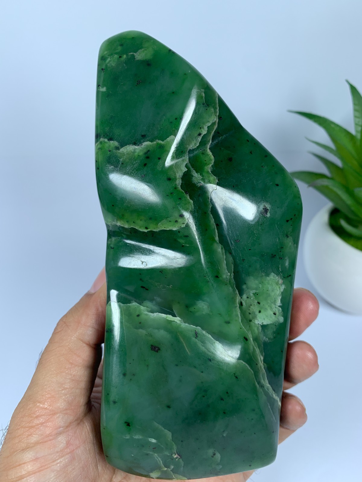 620gram AAA Nephrite Jade Polished Genuine Freeform Rough Crystal, Afghanistan