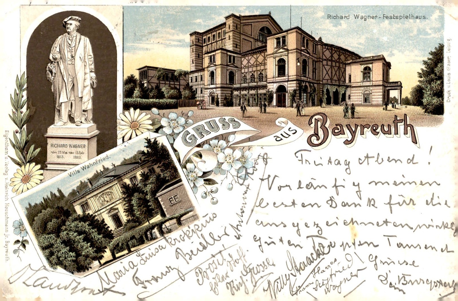 Richard Wagner\'s 70th Birthday Celebration at Villa Wahnfried, 1883 Postcard