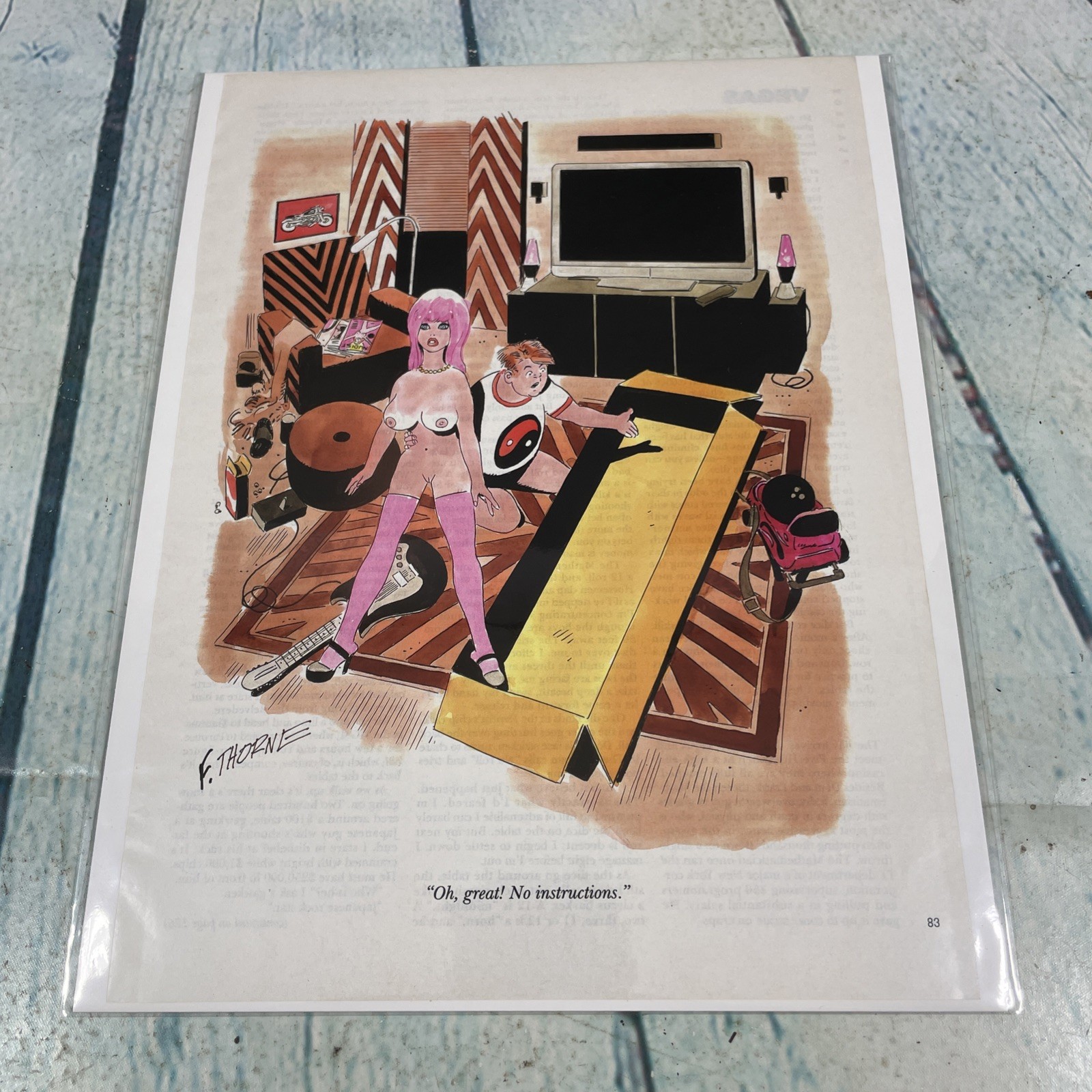 2008 Sexy Adult Cartoon No Instructions Print Ad/Poster Pinup Art Magazine Page