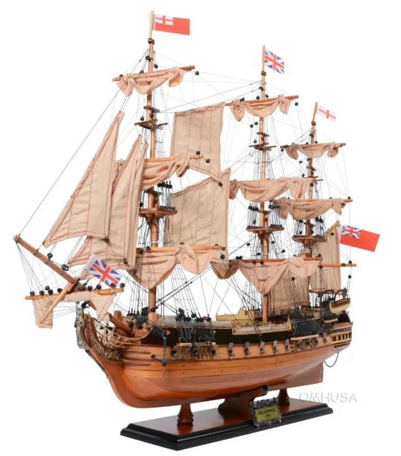 Medium HMS Surprise Tall Ship Wooden Model 28\