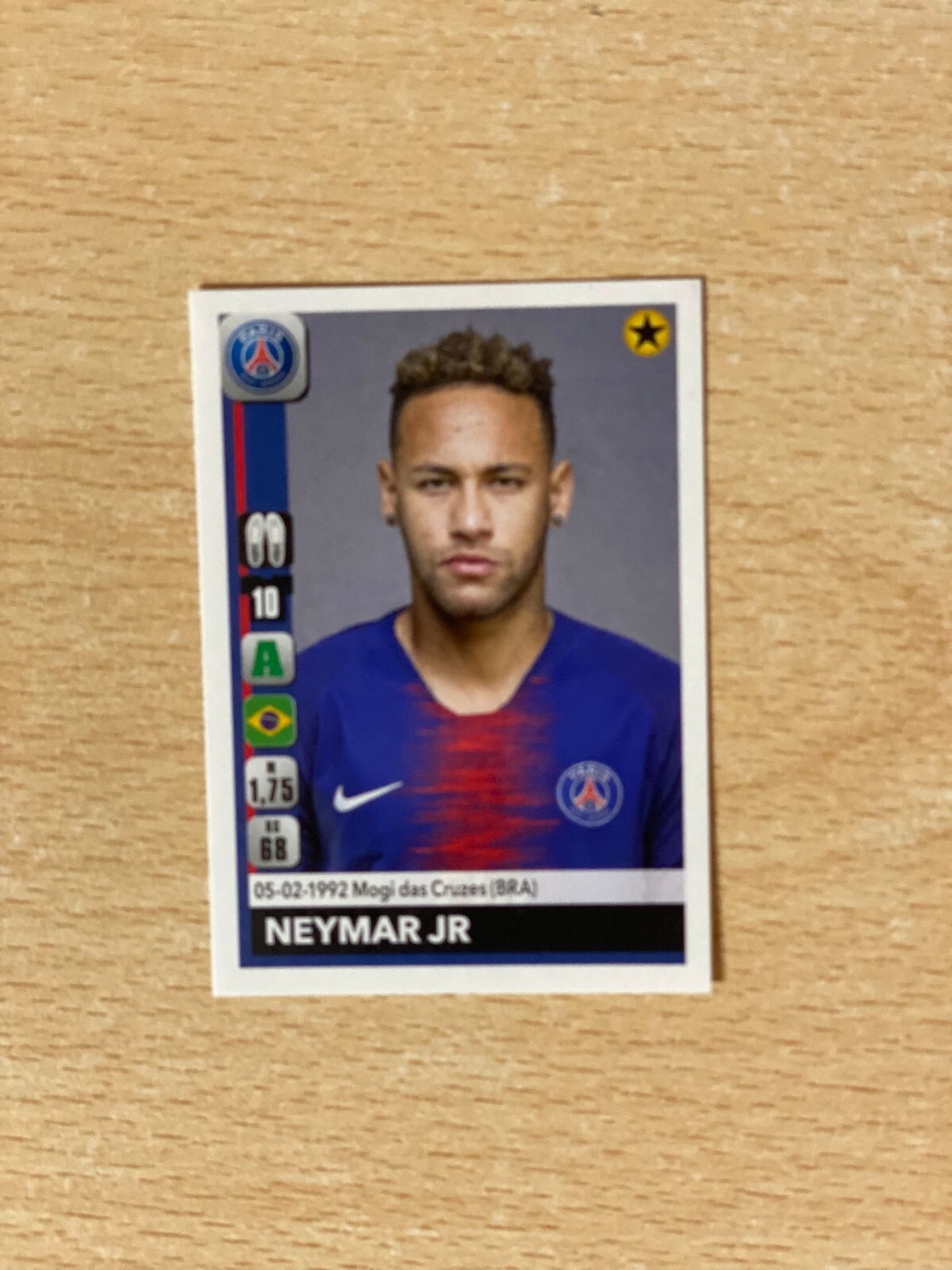 Panini Foot 2018-2019 Neymar Rookie Sticker #370 Paris Saint Germain MINT