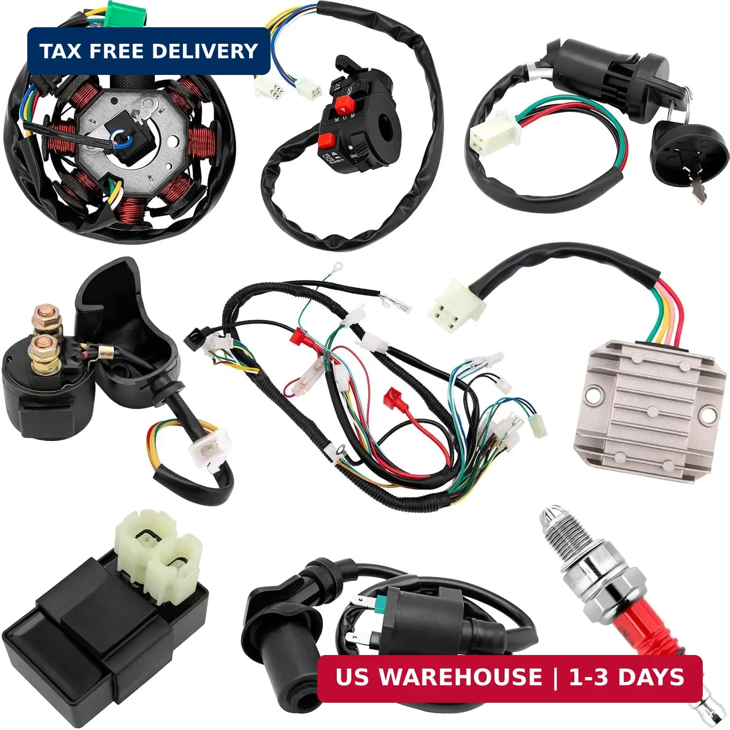 Complete Wiring Harness Kit For GY6 150cc 200cc 250cc ATV Quad Go Kart Buggy