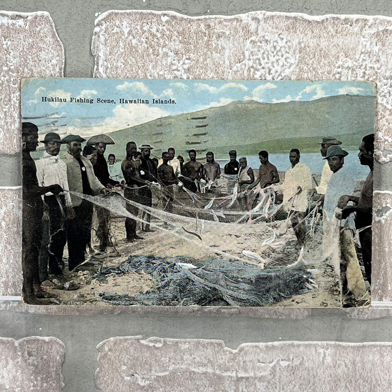 Hawaiian Islands, HI Hukilau Fishing Scene Vintage Postcard Posted 1922 Honolulu