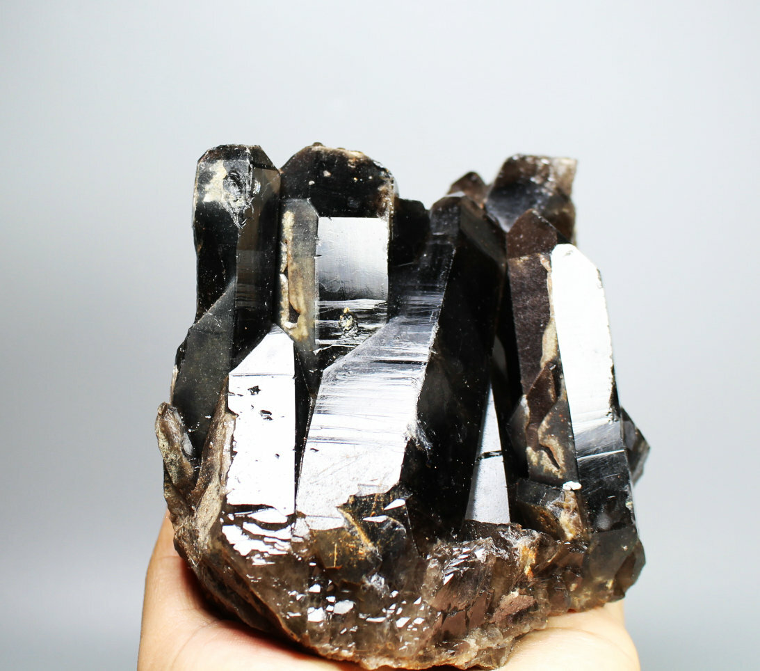 3.51lb Natural Rare Beautiful Black QUARTZ Crystal Cluster Mineral Specimen