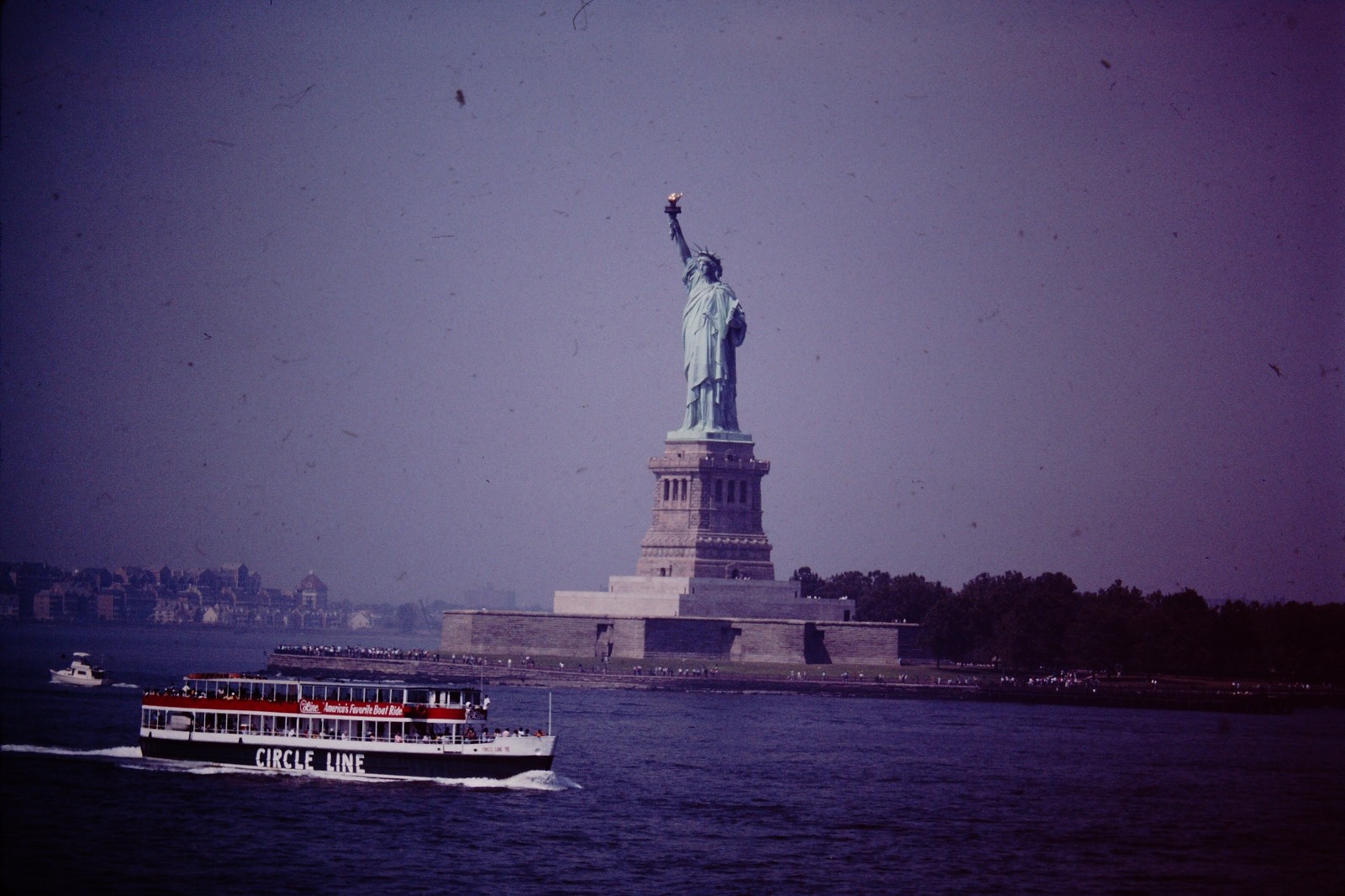SEP 1988 New York Statue Of Liberty Circle Line Ferry Boat Slide BN-E