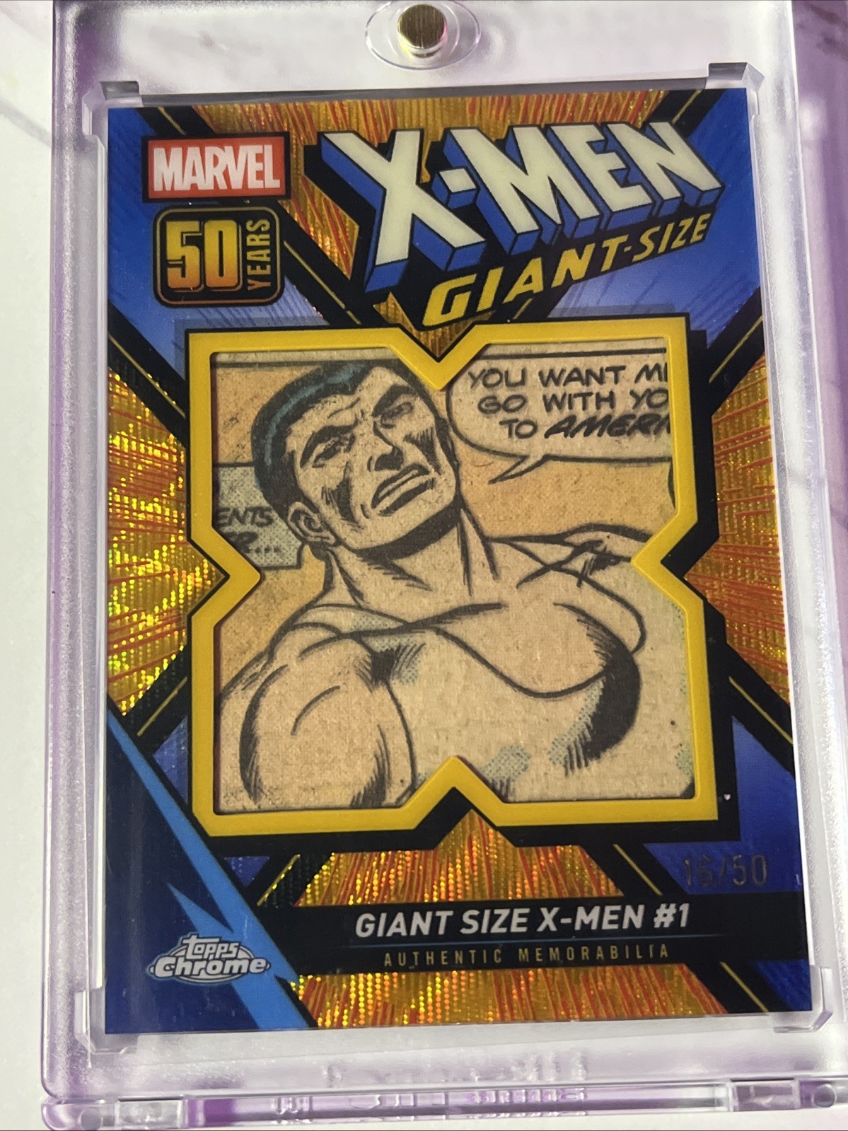2025 Topps Chrome Marvel Giant-Size X-Men #1 Relic /50 #XGS-1 Rasputin Colossus