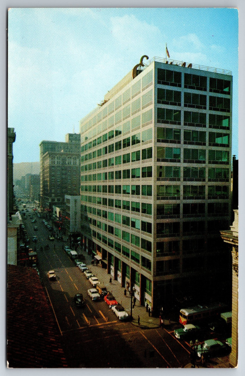 OR, Portland, Sixth Avenue, Equitable Bldg, Aerial View, Cars, Vintage Postcard OR, Portland, Sixth Avenue, Equitable Bldg, Aerial View, Cars, Vintage Postcard