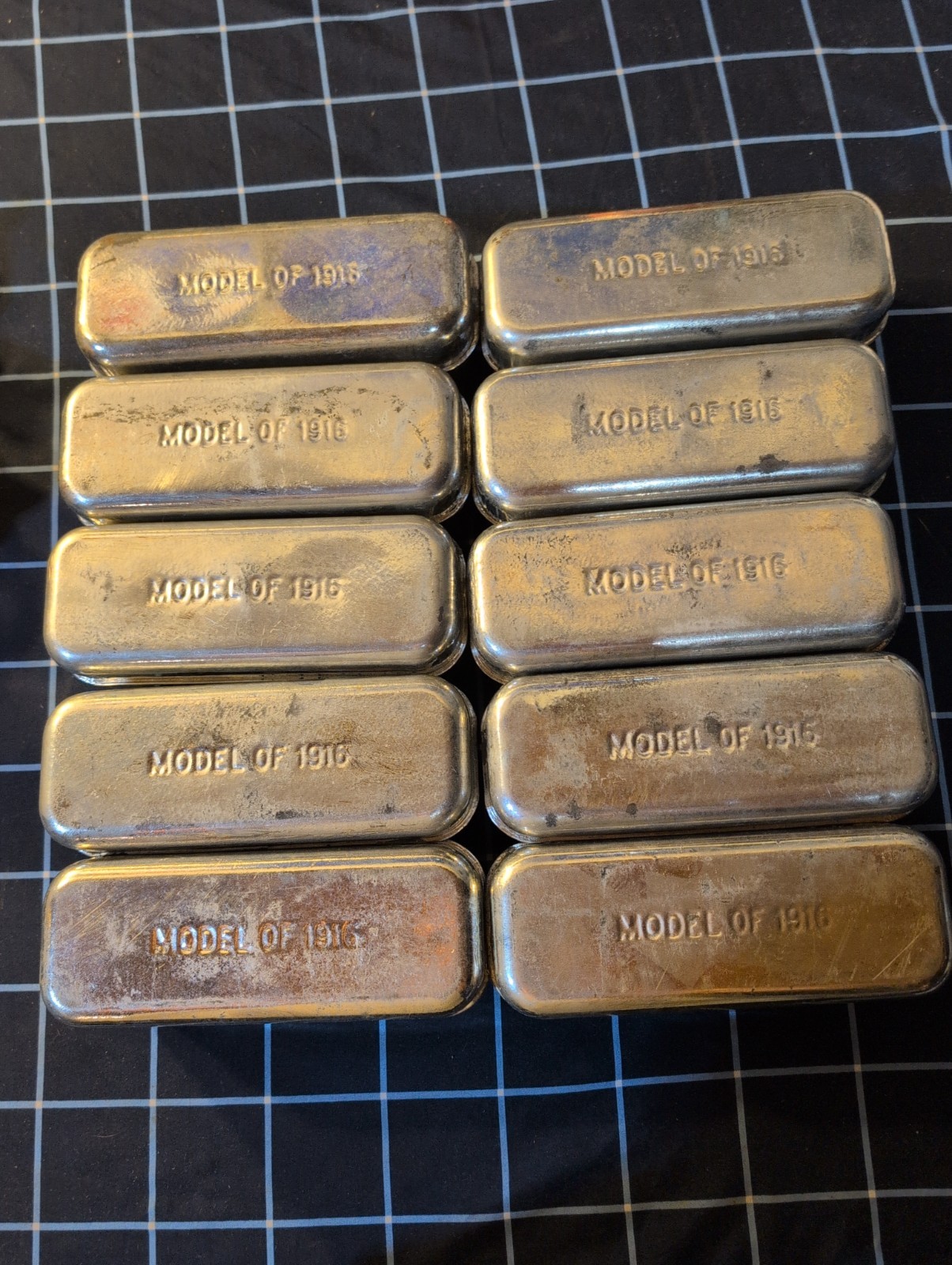 Original WWI U.S. Army Model of 1916 Bacon Ration Tins, Lot of 10 Orrs Hardware Original WWI U.S. Army Model of 1916 Bacon Ration Tins, Lot of 10 Orrs Hardware