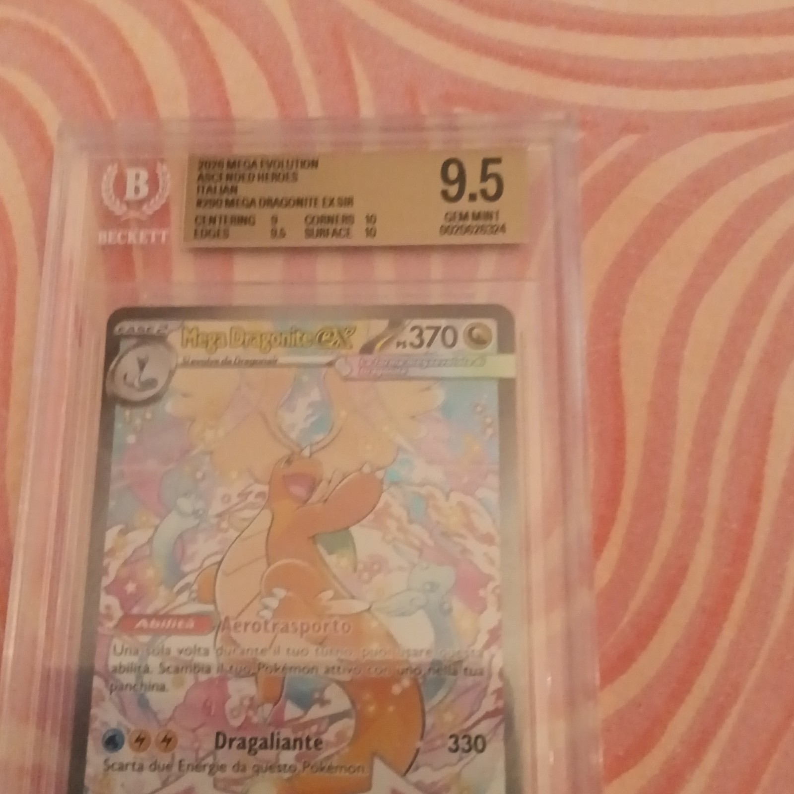 Pokemon Mega Dragonite EX Full Art #290 ITA Mega Evolution Ascended BGS 9.5