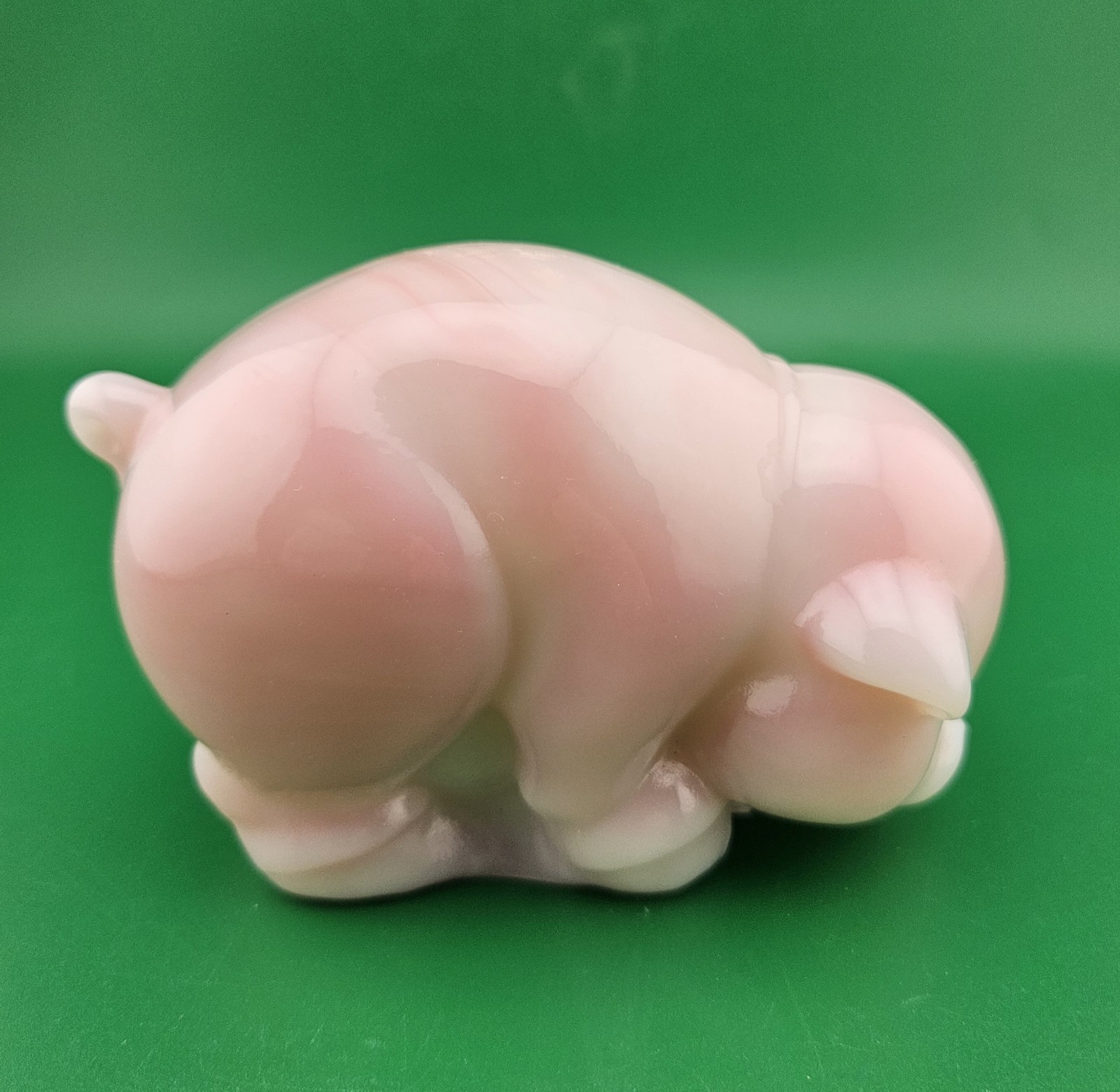 Heisey by Fenton Rosalene Glass Sow/Pig Limited Edition Paperweight 335 Of 450