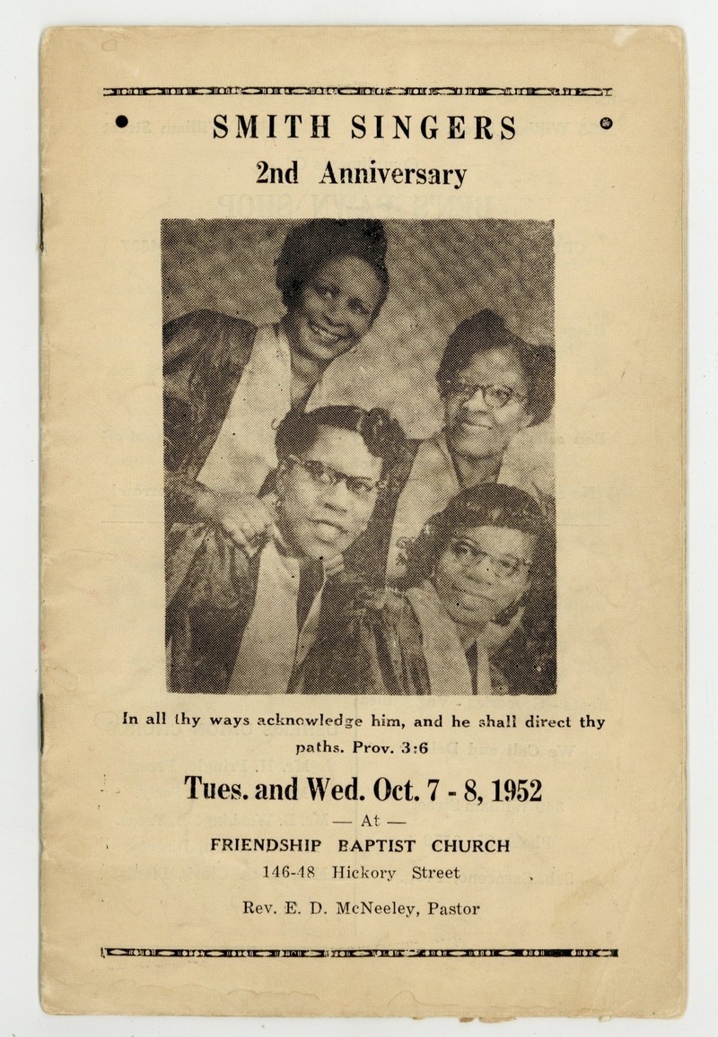 Smith Singers 1952 African American Quartet Gospel Soul Buffalo NY Black Program