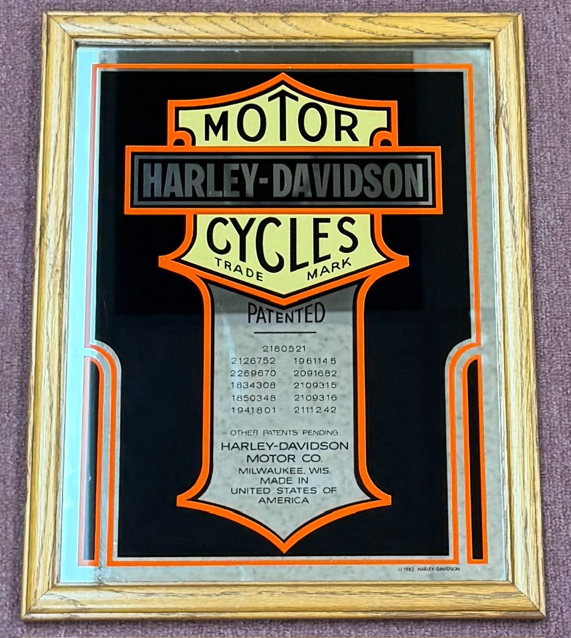 Harley-Davidson Vintage Mirror Wall Art \