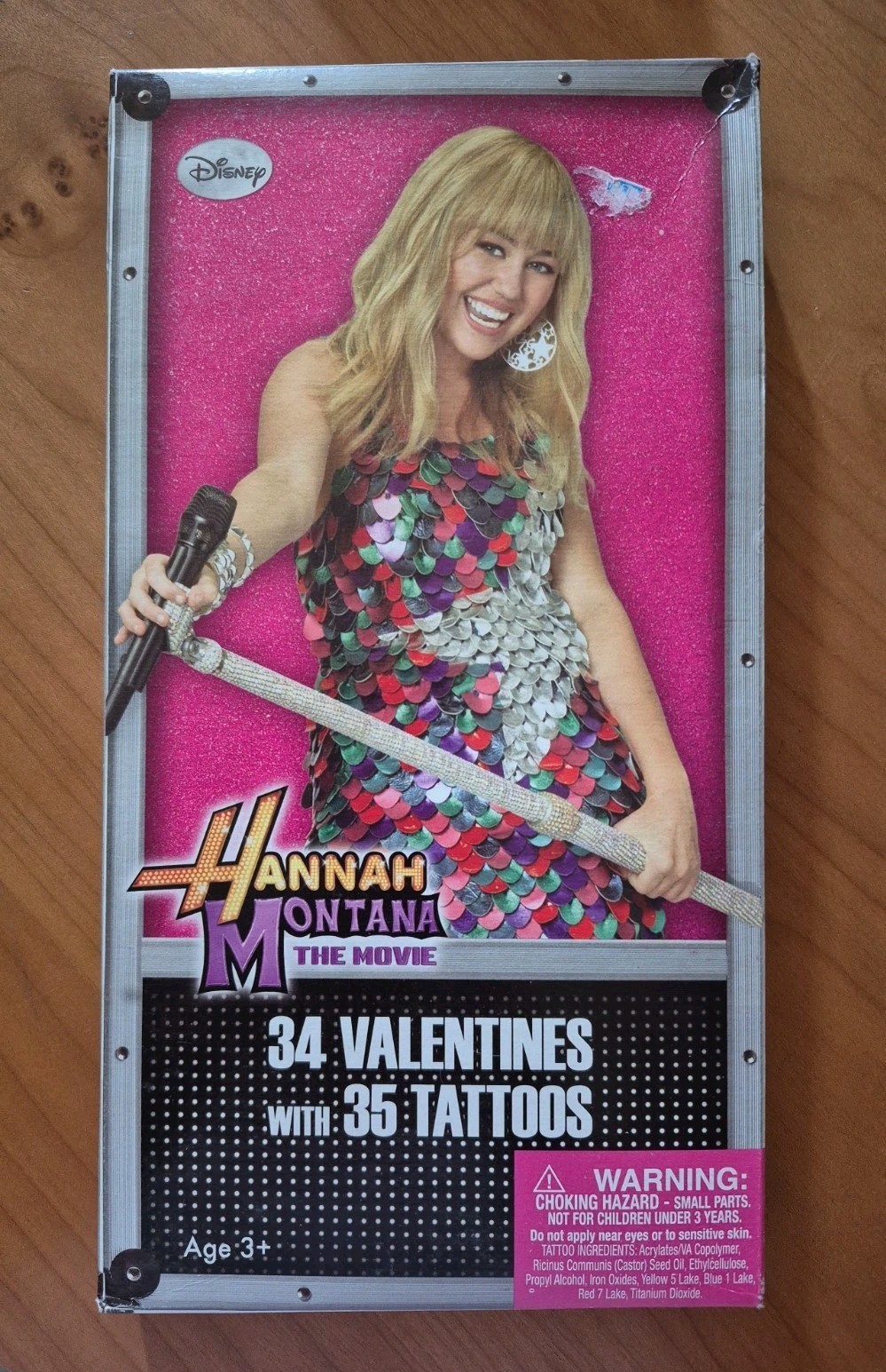 Vintage Disney 34 Hannah Montana The Movie Valentines Cards w/Tattoos-NEW