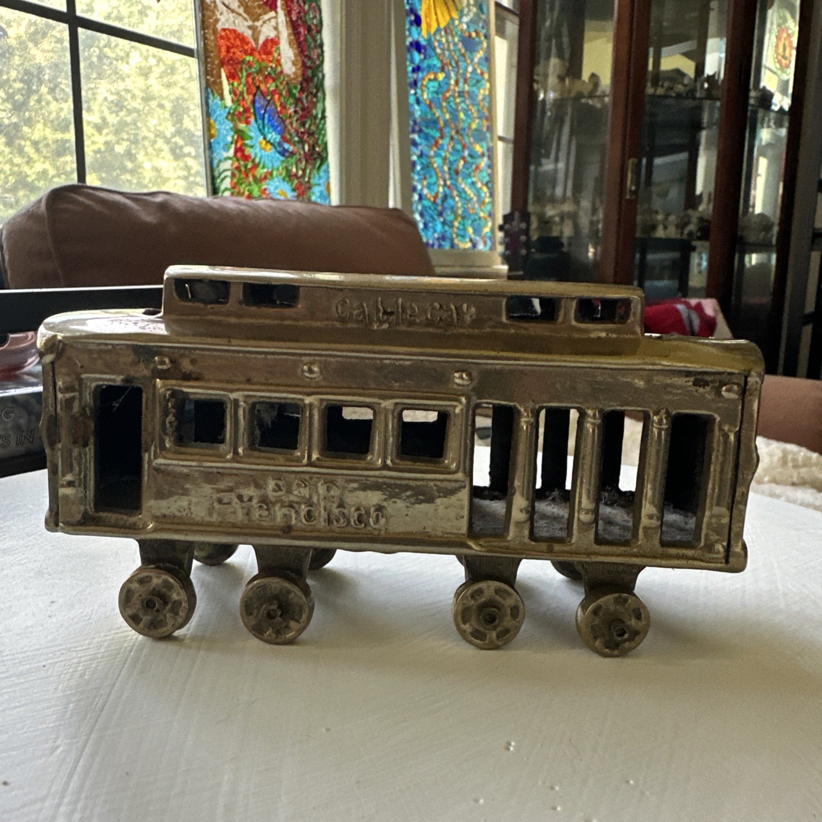 Vintage San Francisco Brass Cable Car Paperweight 6\
