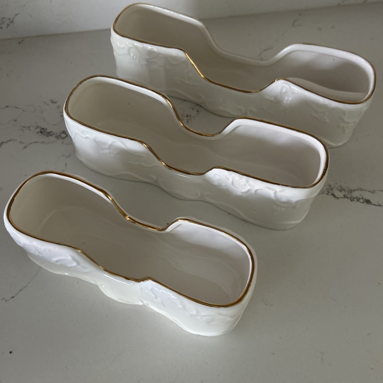MSR Buffet Porcelain Silverware Flatware Cutlery Caddies [set Of 3]Vintage Decor