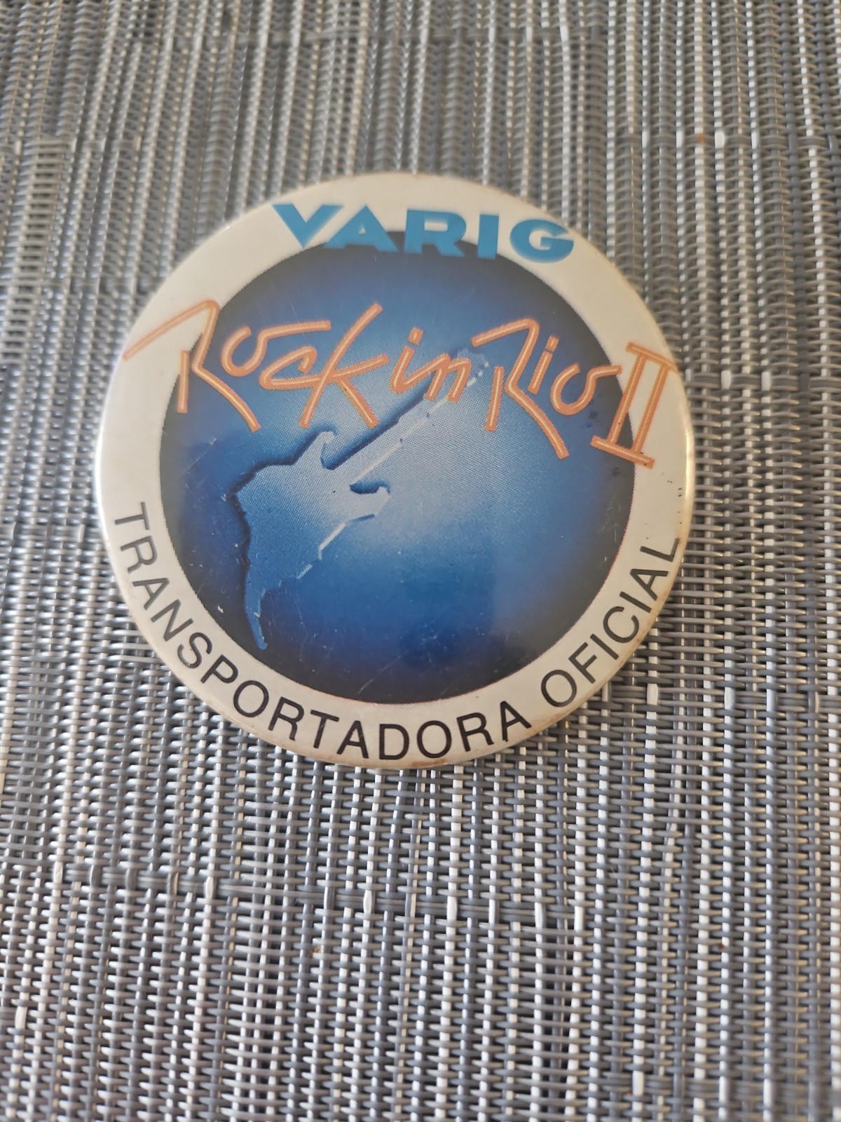 Vintage Varig Airlines Rock In Rio 2 Official Carrier Pin Badge 1991 Rare