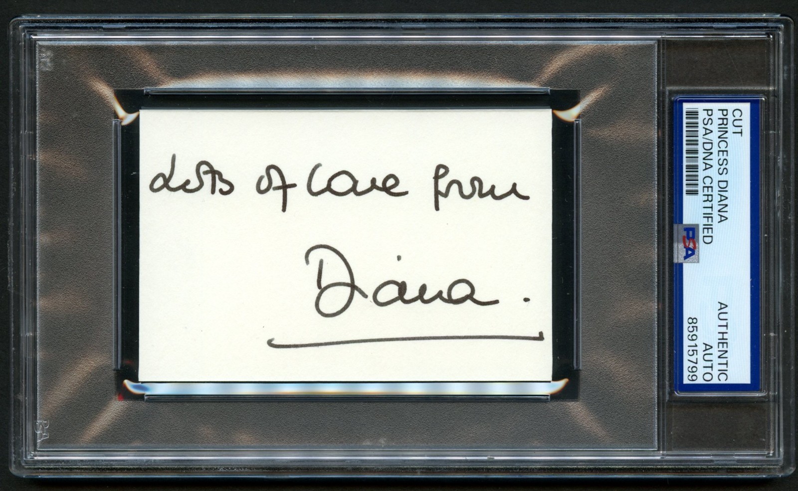 Diana signed autograph 2.5x4 Fmr Princess of Wales \