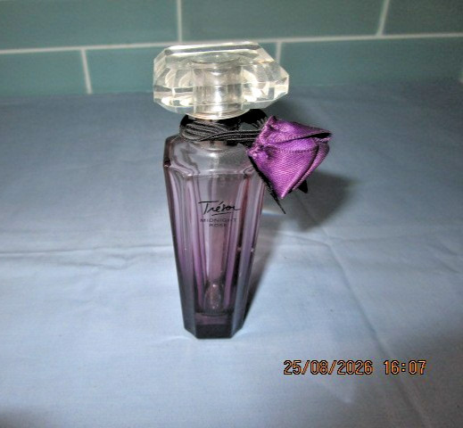 Lancôme Paris Tresor Midnight Rose Amethyst Perfume Bottle  with Rose, EMPTY